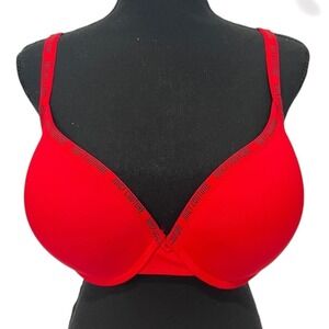 Juicy Couture Red T-Shirt‎ Bra Full Coverage Logo Straps 38DD